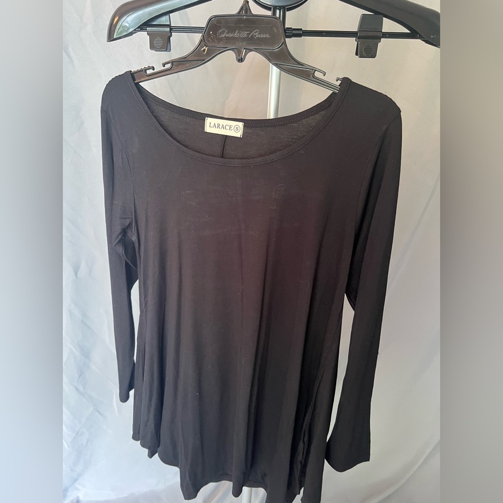NWOT LARA Women's Black Long Sleeve Top